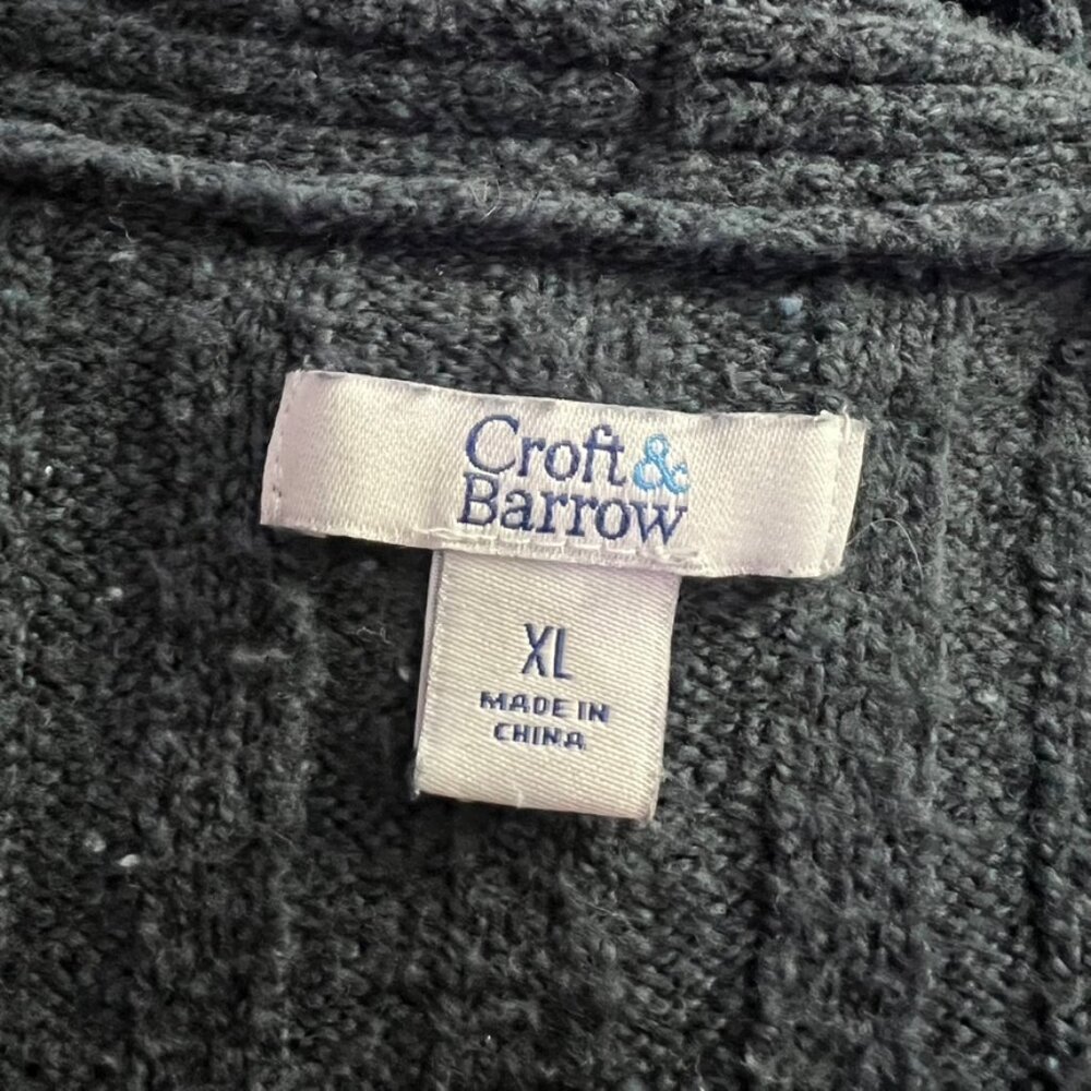 Croft & Barrow Super Soft Blue Ribbed Open Front Cardigan - Picture 5 of 6